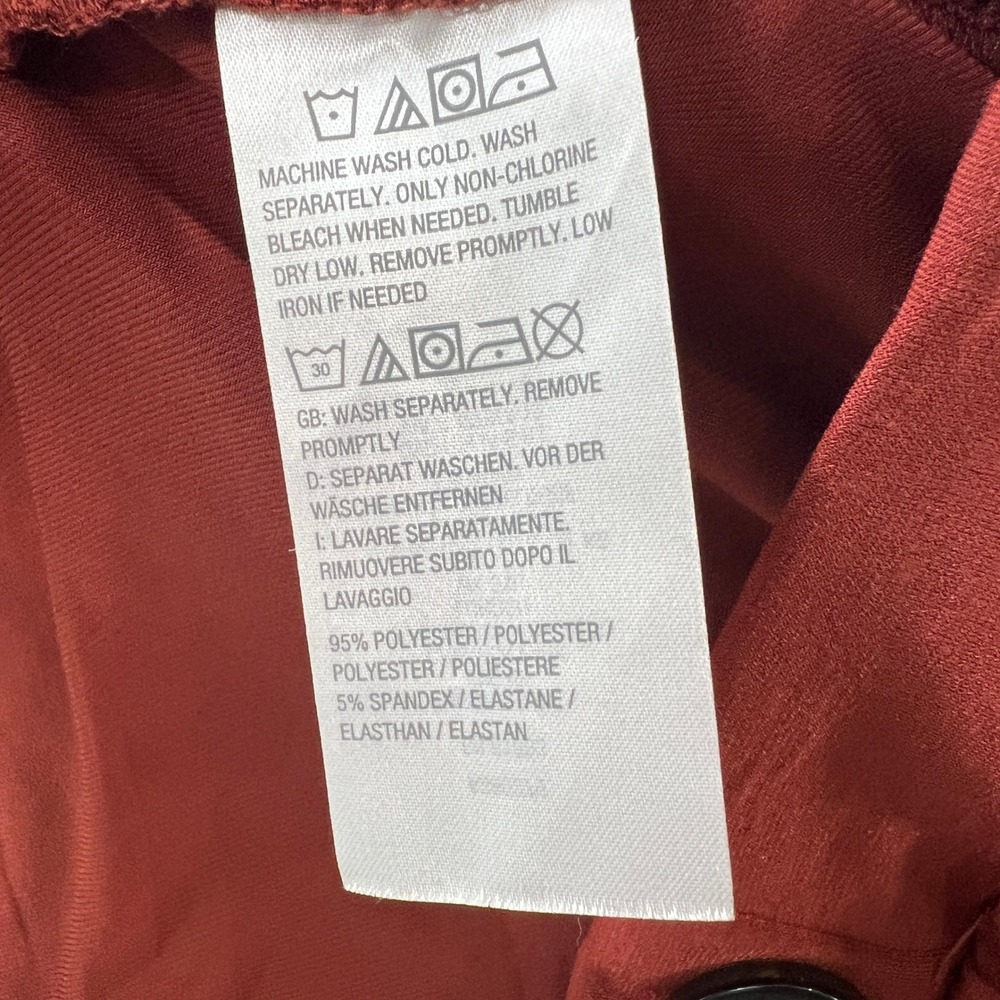 Susan Graver Liquid Knit Wide-Leg Pants Button Detail Large Rusted Red Everyday - Picture 5 of 10